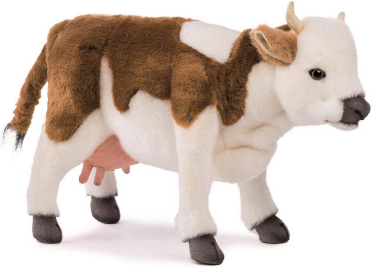 Peluche Vache brune et blanche 40cm