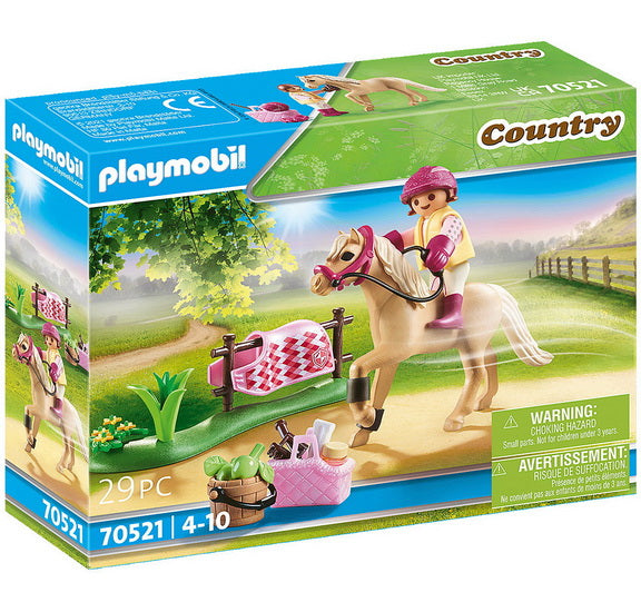 Cavalière avec poney beige