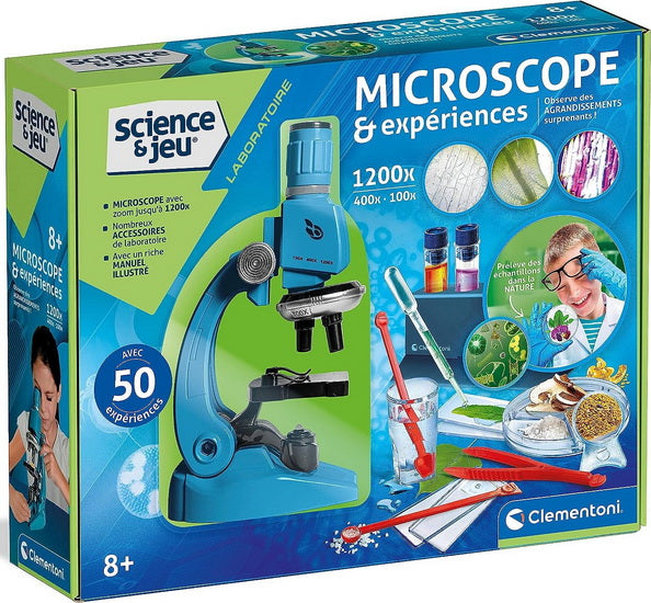 Keenso Enfants Microscope Monoculaire 1200X Kit de Science de