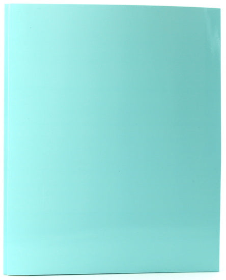 Duo-tang carton laminé avec pochettes pastel bleu