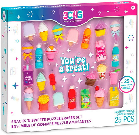 Ens. de gommes à effacer puzzle 25 pcs