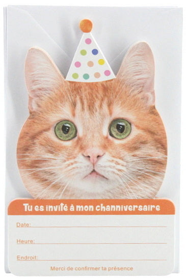 Cartes d'invitation Chat (8)