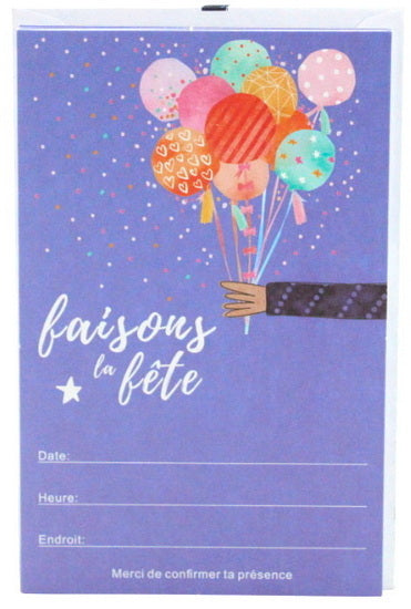 Cartes d'invitation Ballons (8)