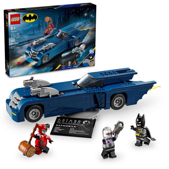 Batman avec la Batmobile contre Harley Quinn et Mr. Freeze