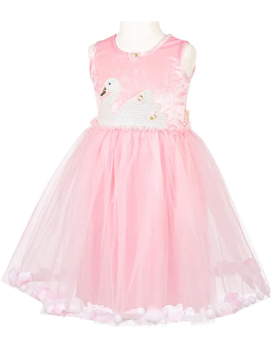 Robe rose Swan 5-7 ans