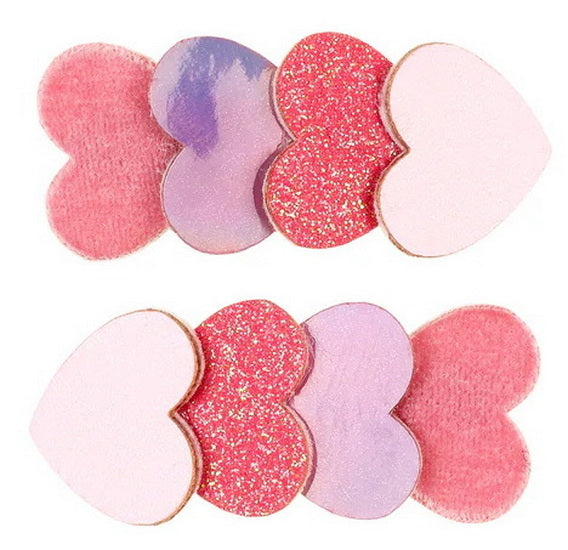 Pinces à cheveux rose Samantha 2 pcs