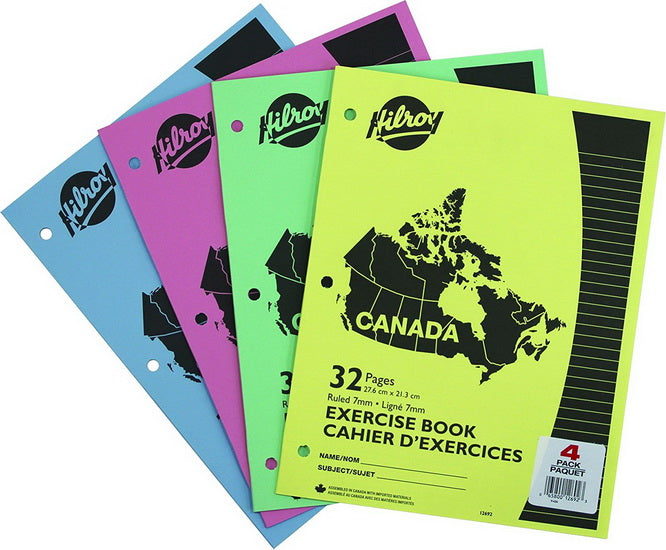 Cahier Canada ligné 3 trous 32p pqt 4