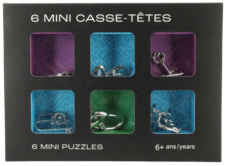 Ens. 6 mini casse-tête en métal