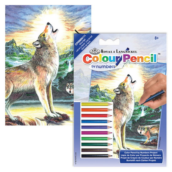 Mini crayon de couleur à numéros loup