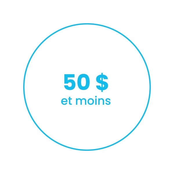 50$ et moins